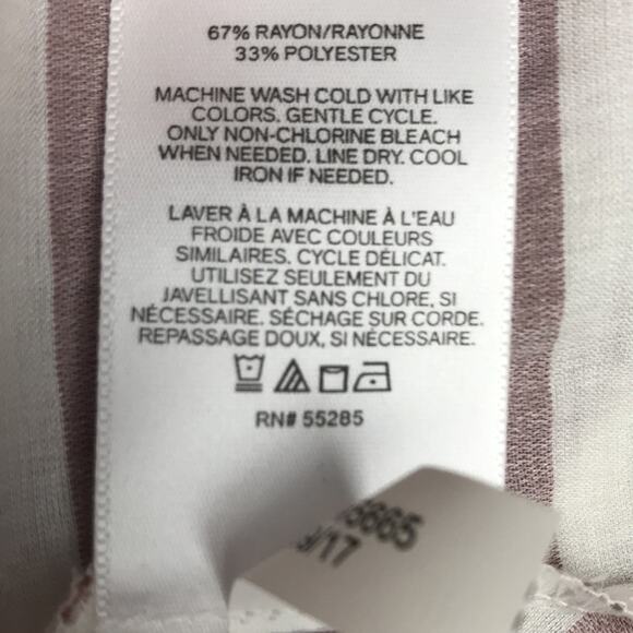 NWT Express Tie Back Top Short Bell Sleeve Pink White Stripe Lightweight Boxy XS - Picture 10 of 10